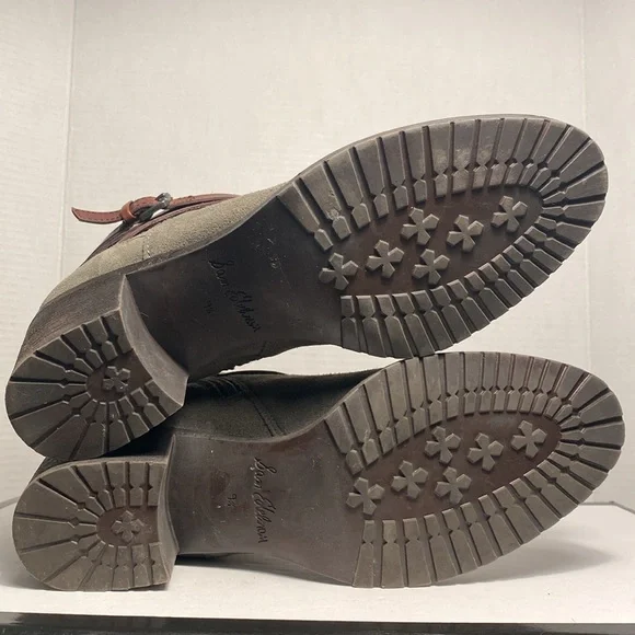 Sam Edelman Hannah Gray Suede Ankle Boots with Brown Double Belt – Size 9.5 - Picture 8 of 9